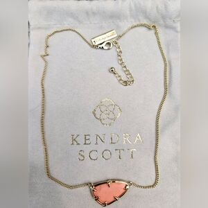 Coral Magnesite Kendra Scott adjustable 14k gold plated brass necklace